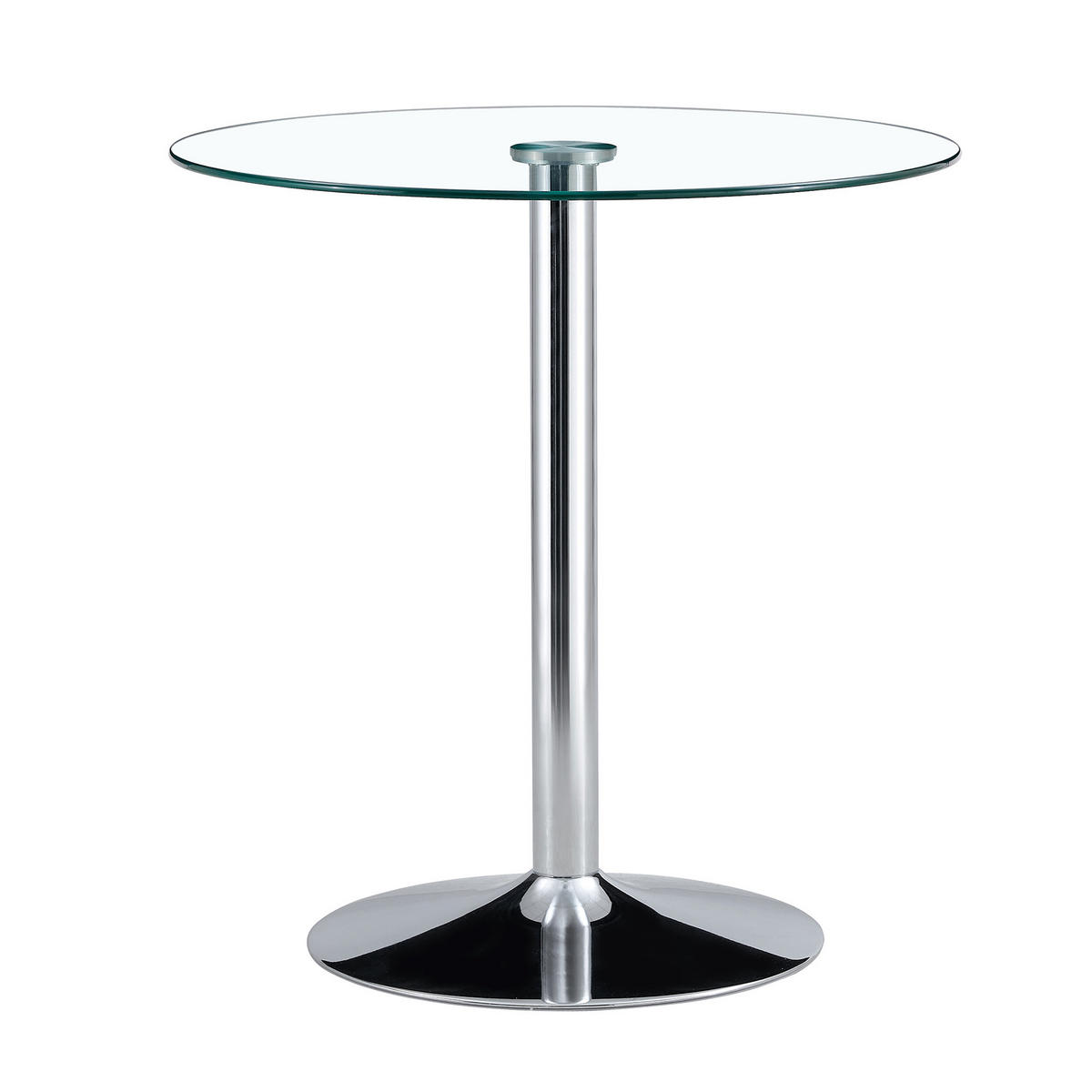 BARTISCH-SET DE-39347 3-teilig, Glastisch und 2 Hocker Weiß/Silber - Silberfarben/Weiß, Metall (89/92/89cm) - ComfortXL