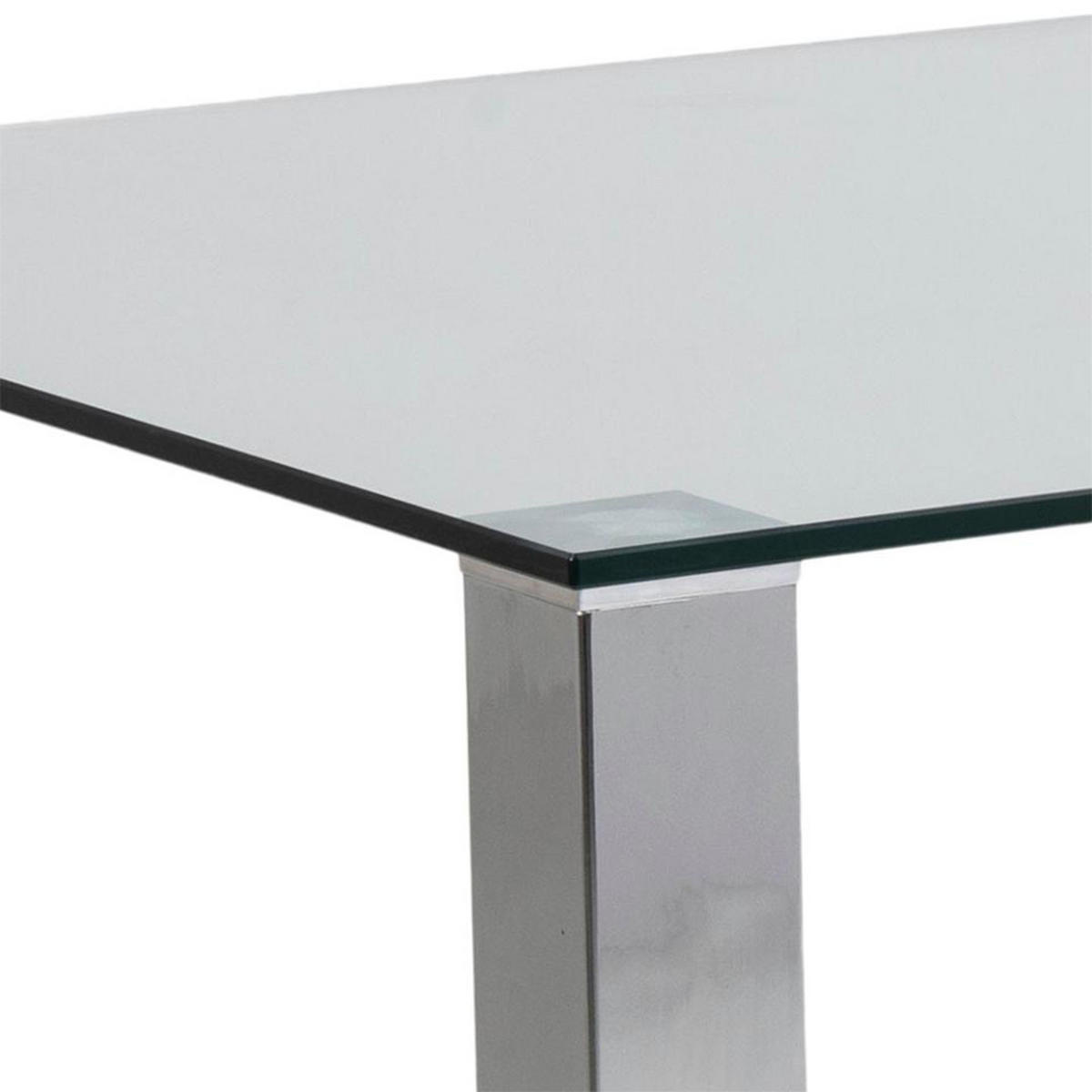 ESSTISCH 180 cm mit Glastischplatte - Weiß, Glas/Holzwerkstoff (90/180/75cm) - ebuy24