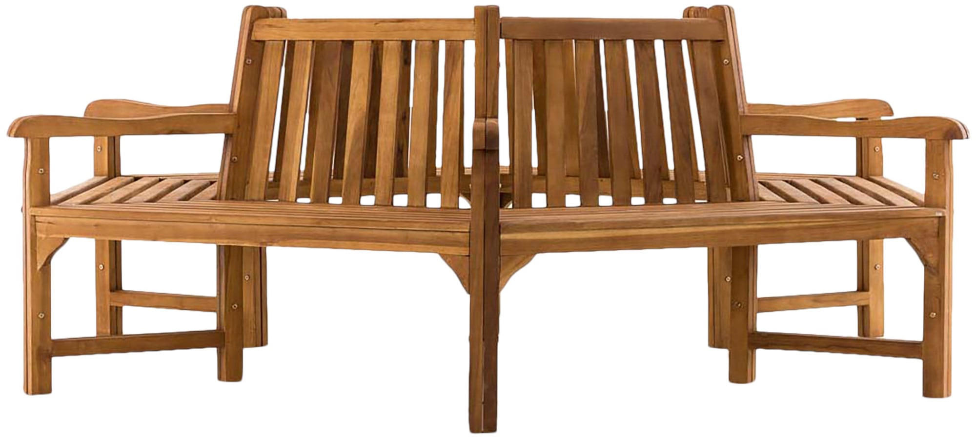 BAUMBANK Nebel Holz Teak 250x250x93cm Kreisrunde Sitzbank - Teakfarben, Holz (250/93/250cm) - DELUKE