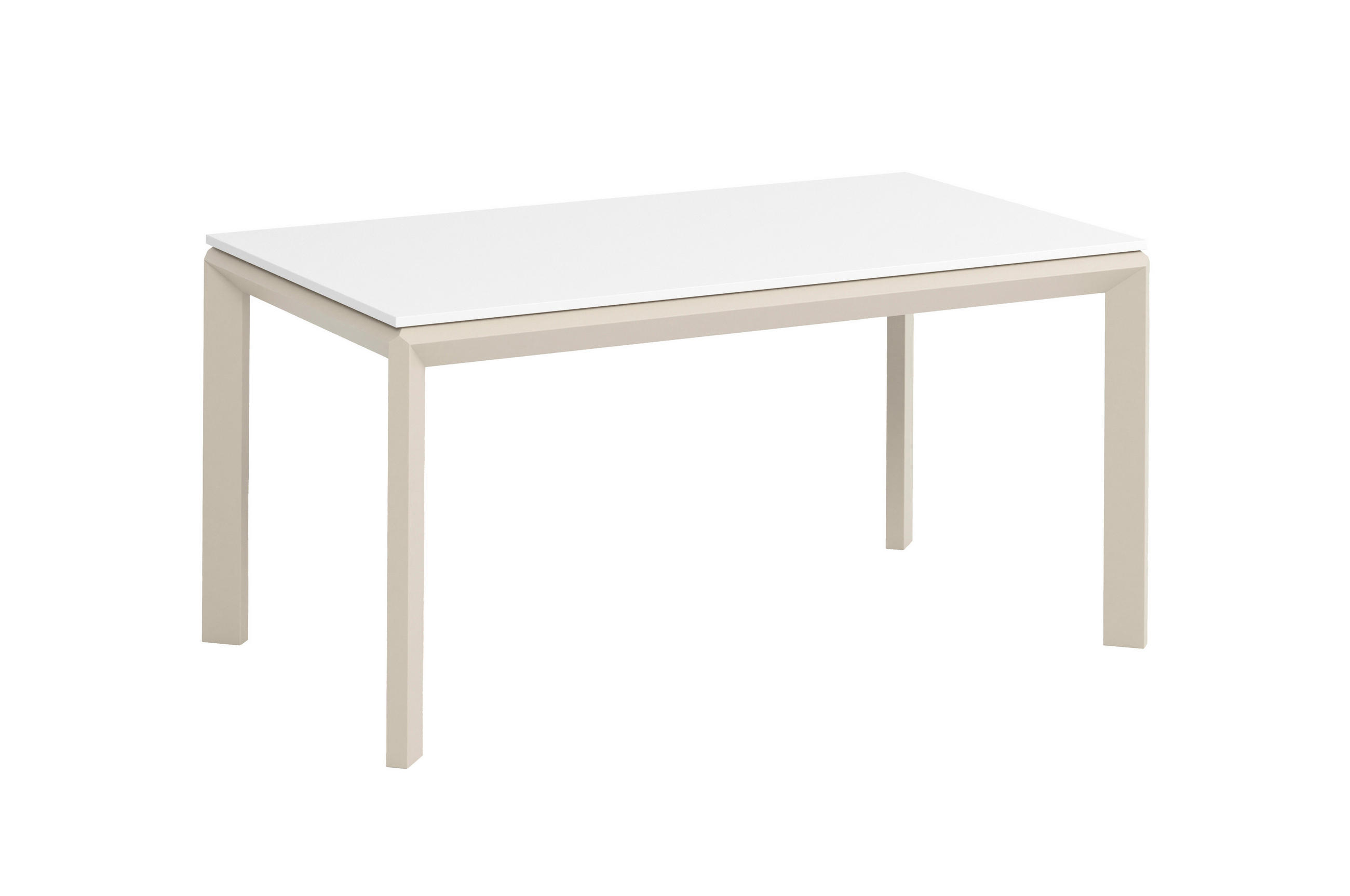 Meblini Esstisch Weiß, Kaschmir 160x76x90 cm