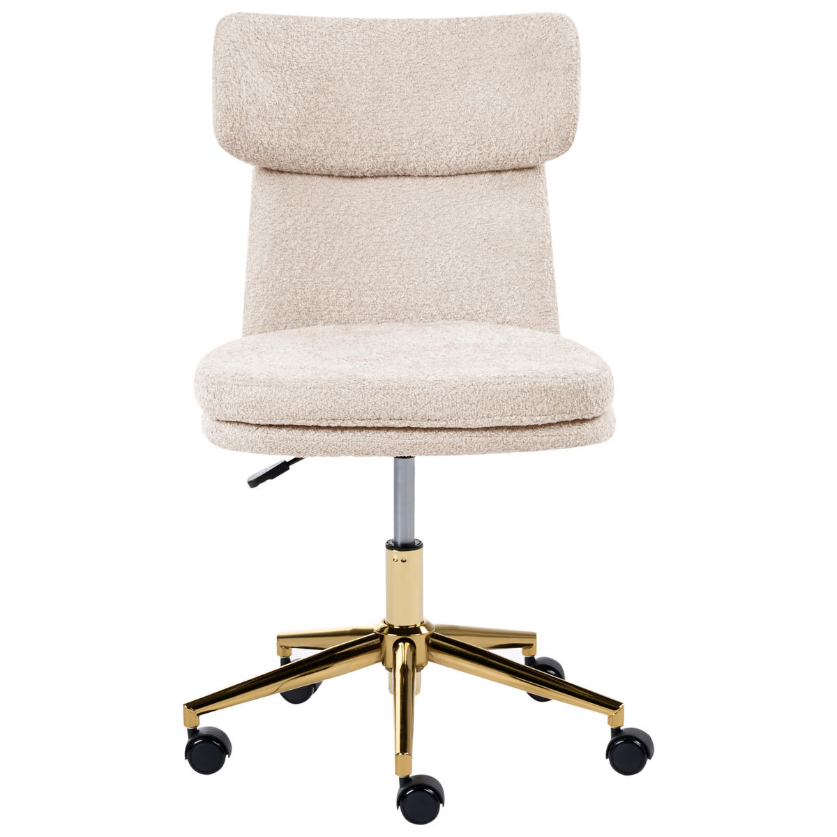 SCHREIBTISCHSTUHL Bouclé Hellbeige Granby - Beige, Textil (58/77/58cm) - Beliani