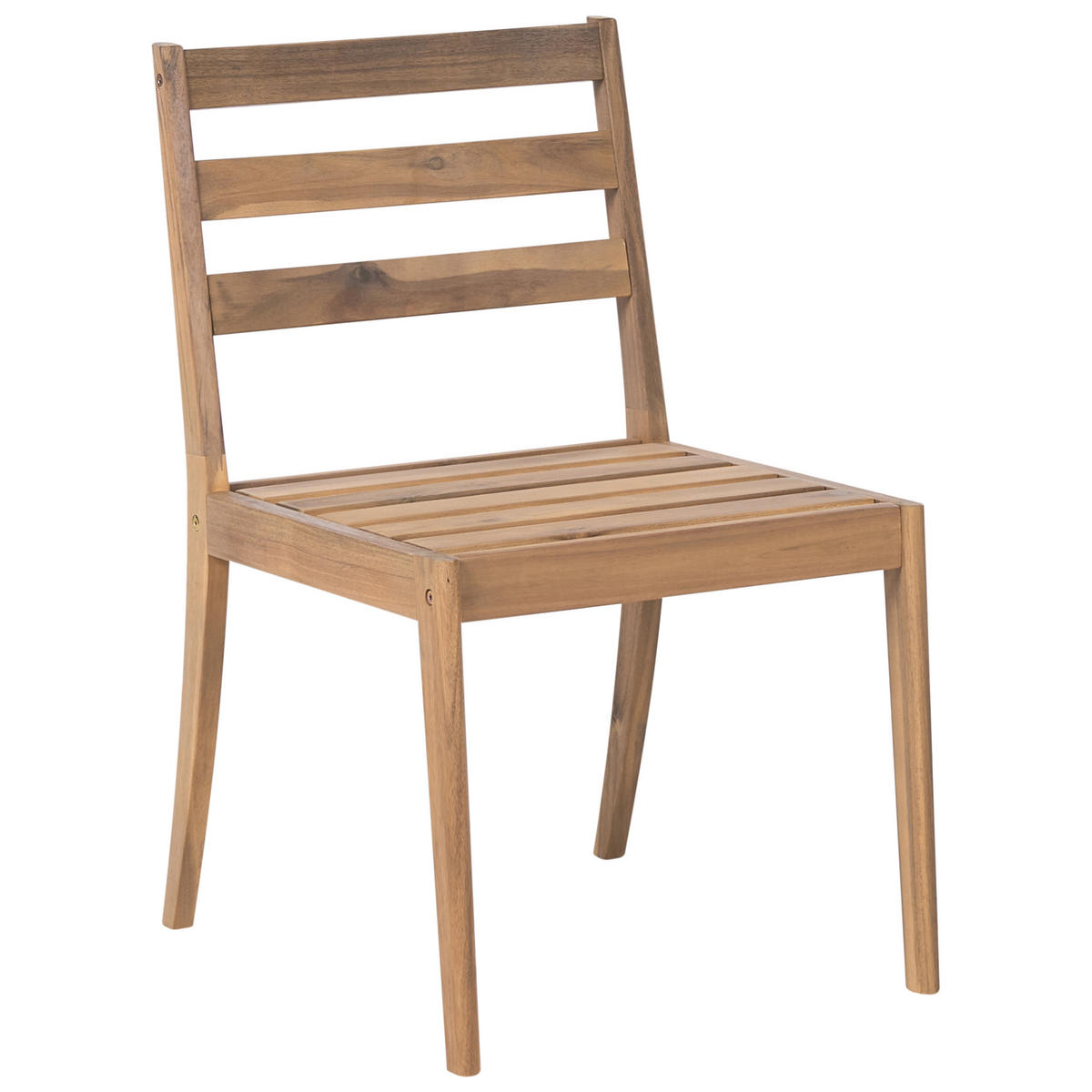 GARTENSTUHL 2er-Set zertifiziertes Akazienholz Hellbraun Chioggia - Hellbraun, Holz (53/87/61cm) - Beliani