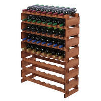 WEINREGAL VINOTECA FLEX PRO HxBxT 107x84x28cm 68 Flaschen auf 8 Ebenen Braun geölt - Braun, Holz (84/107/28cm) - PROREGAL