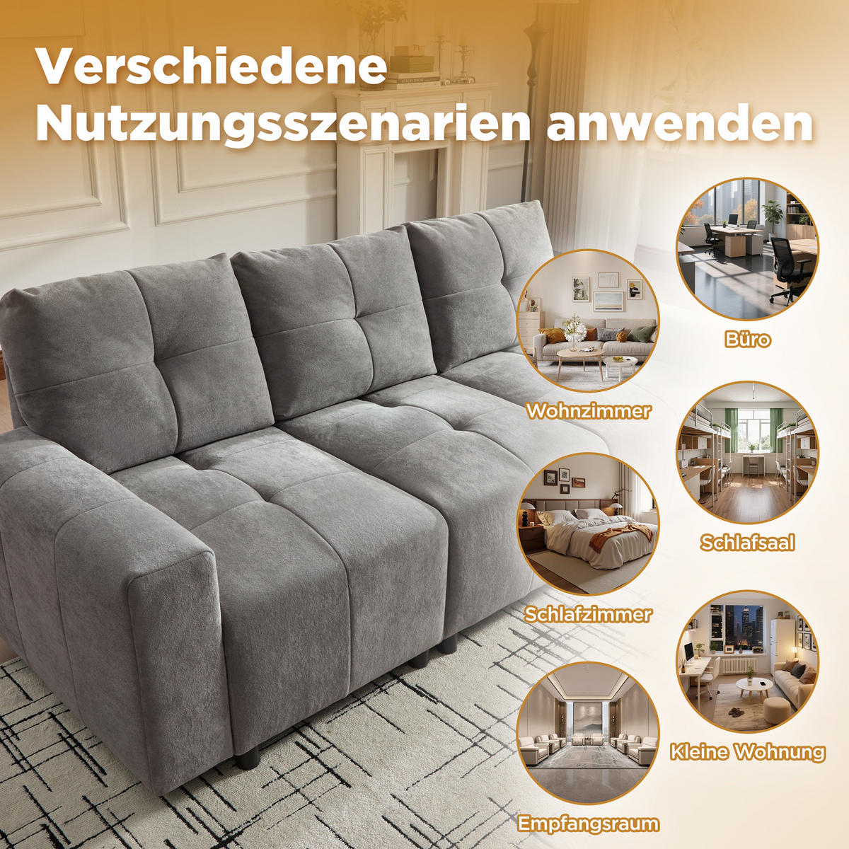 ECKSOFA 213/94/84 cm Grau Weiß mit Schlaffunktion - Grau, Textil (213/94cm) - Oxeza