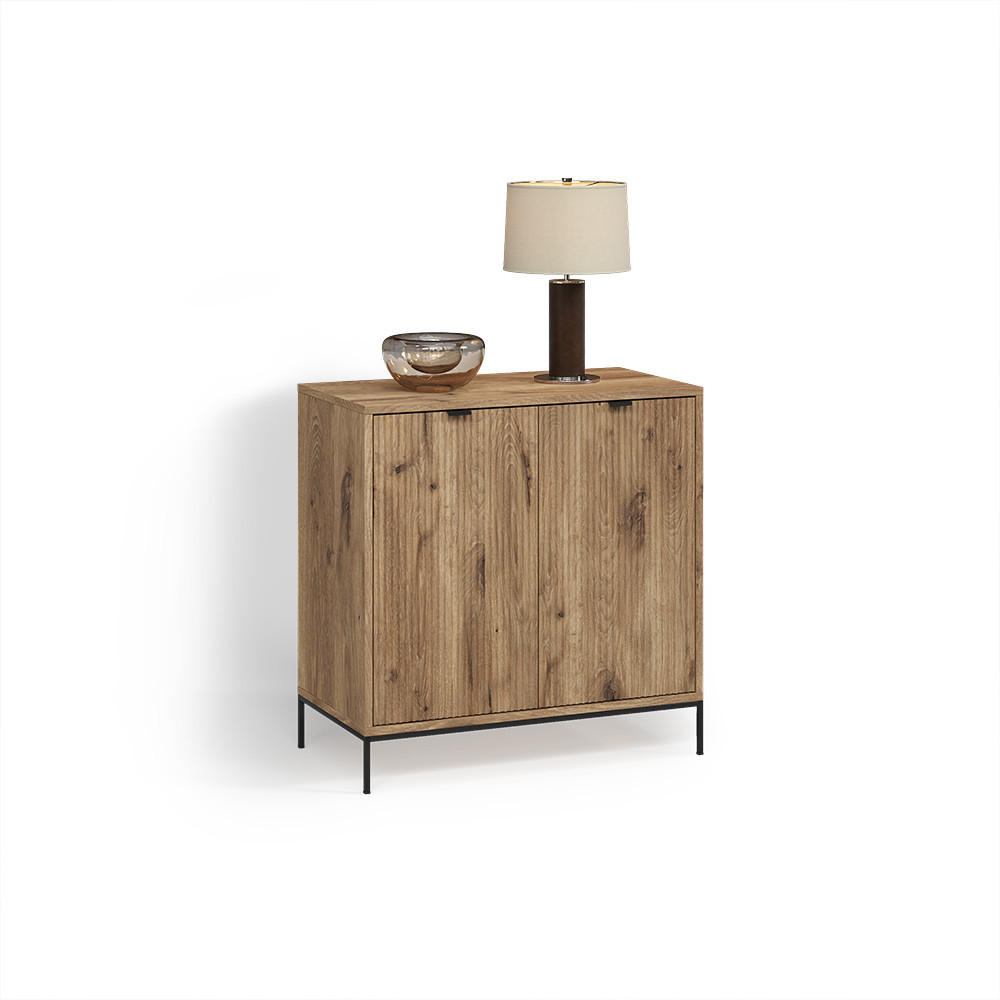 KOMODE Aterno Viking Oak z 2 vrati - barve hrasta, leseni material (42/81.2/80cm) - Livinity®