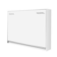 SCHRANKBETT Wandklappbett horizontal HB 140x200 - Weiß-Hochglanz - Weiß Hochglanz, Holzwerkstoff (140/200cm) - QMM TraumMöbel