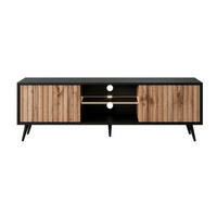 TV-LOWBOARD Bello Schwarz / Eiche 135/43/32 cm - Schwarz, Holzwerkstoff/Metall (135/43/31.6cm) - Selsey