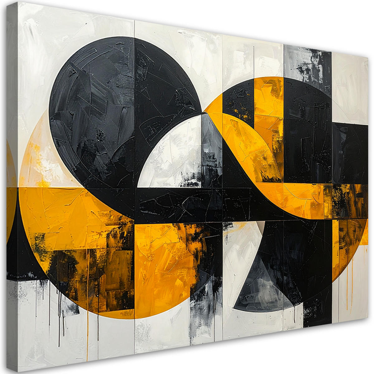 LEINWANDBILD 3D und geometrisch 90x60cm - Gelb, Textil (90/60cm) - Feeby