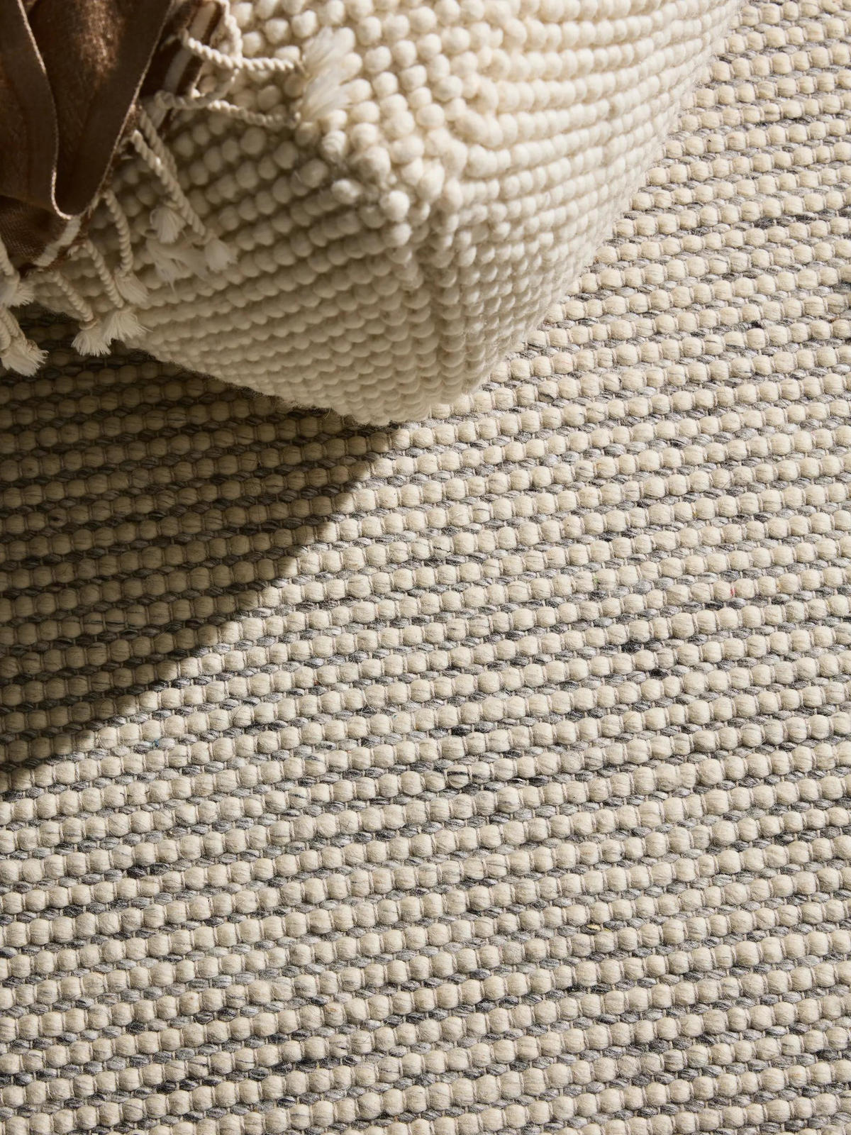 WOLLTEPPICH Mary Ivory Hellgrau 120x170 cm - Creme, Textil (120/170cm) - benuta Pure