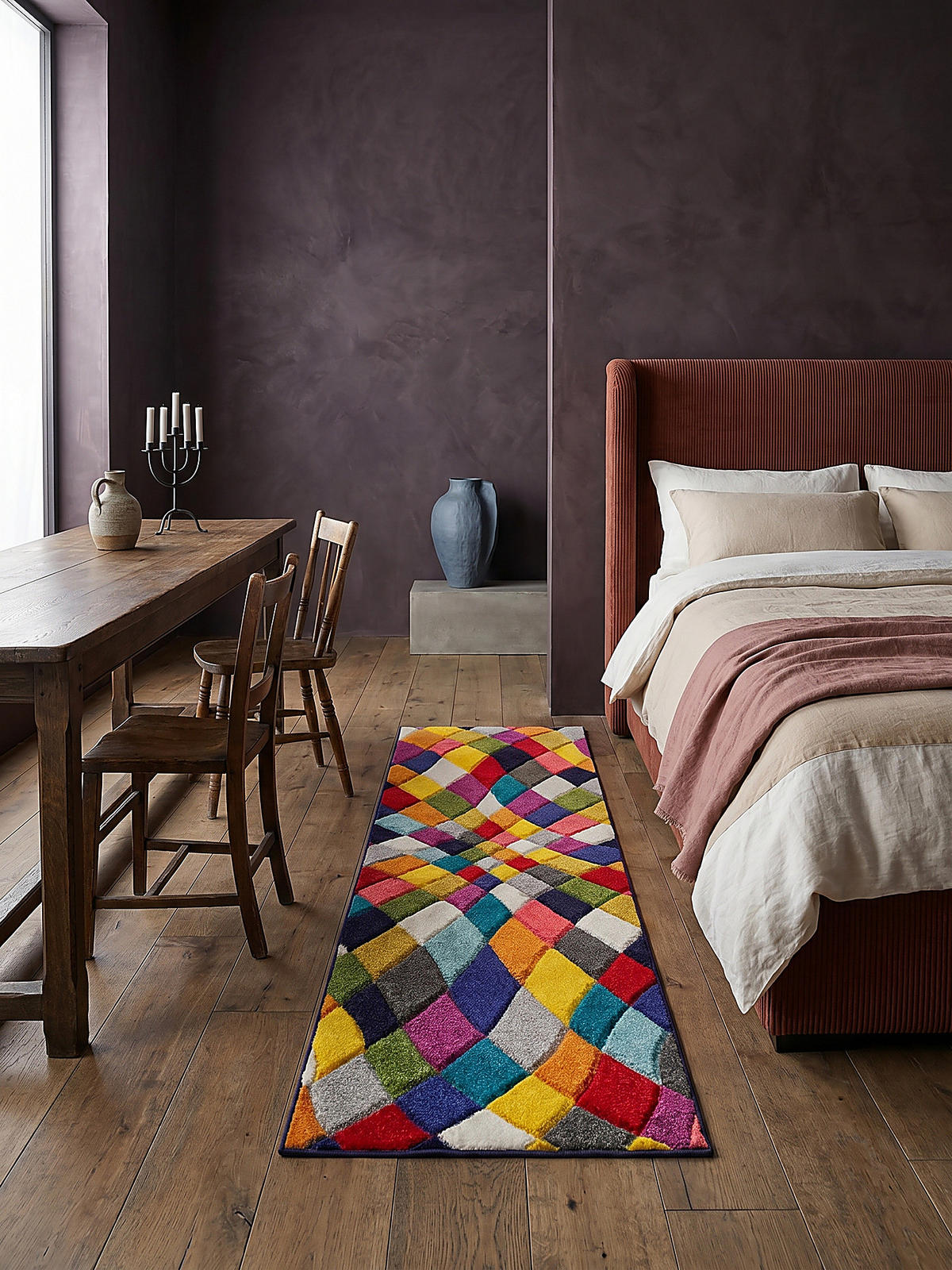 TEPPICH MEON, geometrisch, Florhöhe 11 mm, Bunt, 66 x 300 cm - Multicolor, Textil (300/66cm) - KADIMA DESIGN