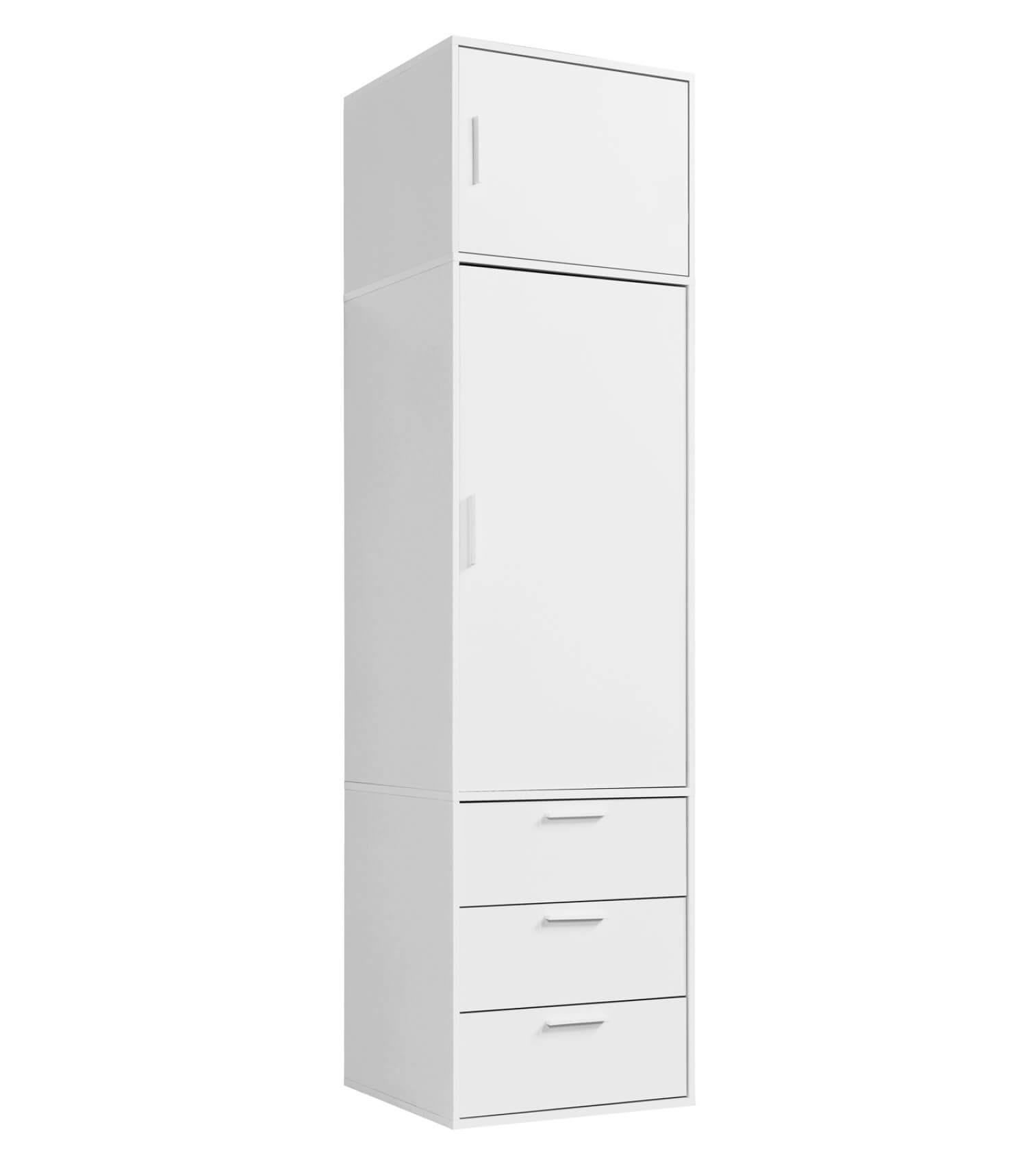 KLEIDERSCHRANK Der Grenzenlose - Weiß, Holzwerkstoff (60/234/58cm) - Mokebo