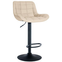 BARHOCKER Lederlook creme - Creme/Schwarz, Textil/Metall (48/81/54cm) - CLP