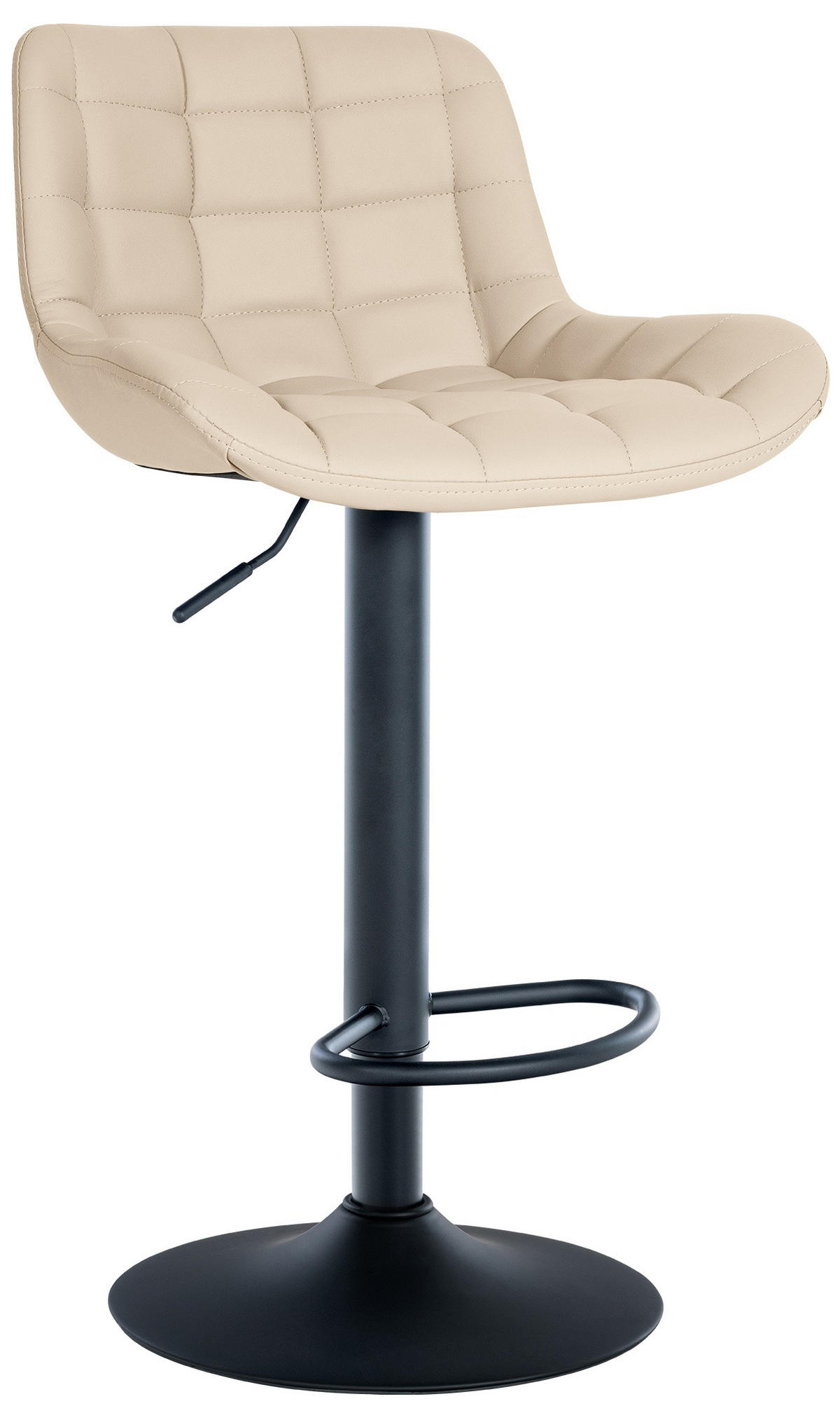 BARHOCKER Lederlook creme - Creme/Schwarz, Textil/Metall (48/81/54cm) - CLP