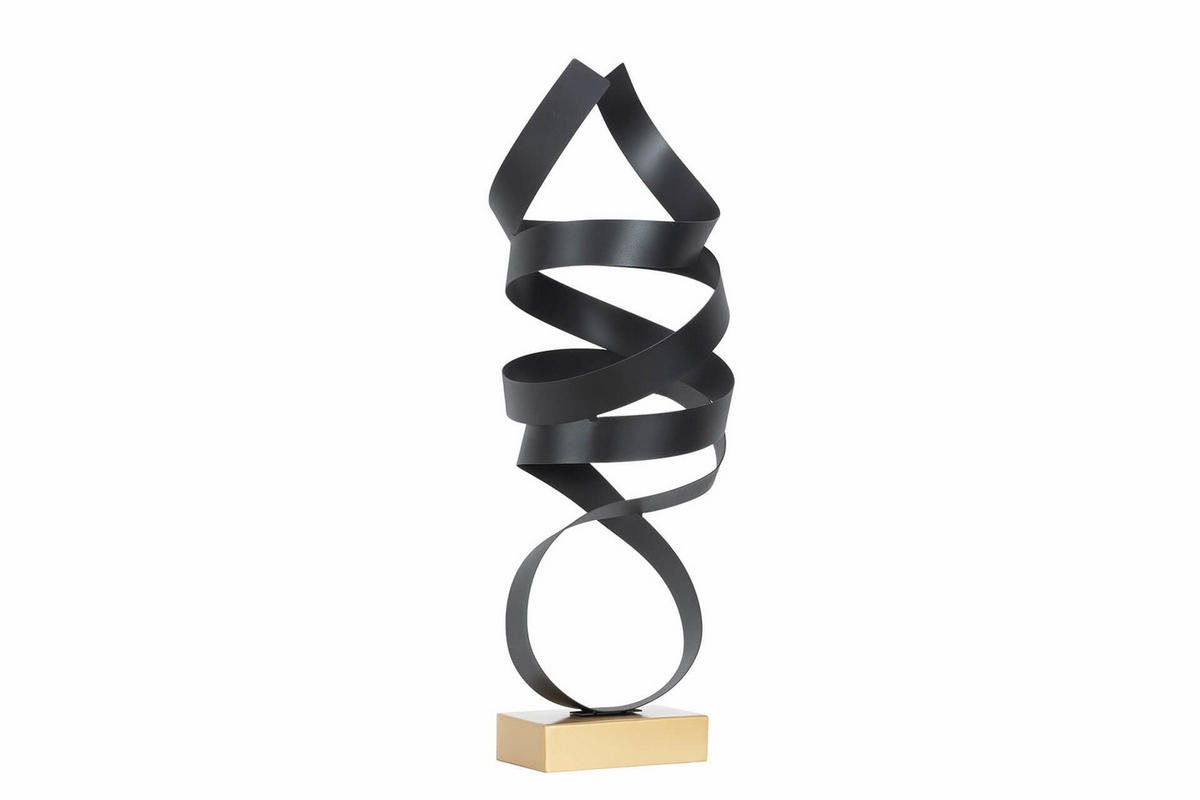 METALLSKULPTUR Schwarz 35/80 cm - Schwarz, Metall (2.5/80/20cm) - KUNSTLOFT