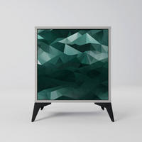 SIDEBOARD POLYGONAL FLOATING, Grau, 57,5x42x70,5 cm, Schwarze Metall-Sternfüße - Multicolor/Schwarz, Holzwerkstoff/Metall (57.5/70.5/42cm) - SpaceRebels