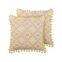 DEKOKISSEN 2er-Set Cremeweiß 45/45 cm Lycrois - Ecru, Naturmaterialen/Textil (45/45cm) - Beliani