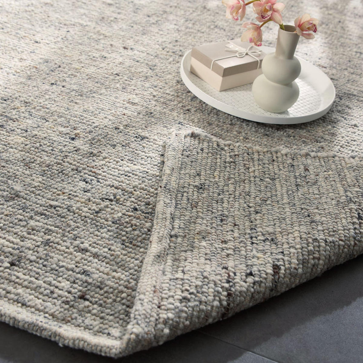 HANDWEBTEPPICH Anden 70x130 cm - Dunkelgrau, Textil (70/130cm) - Rug and Roll