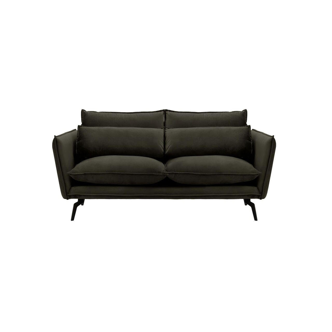 SOFA Layla 2,5-Sitzer-Velluto 20 - Schwarz, Holz/Textil (197/95/98cm)