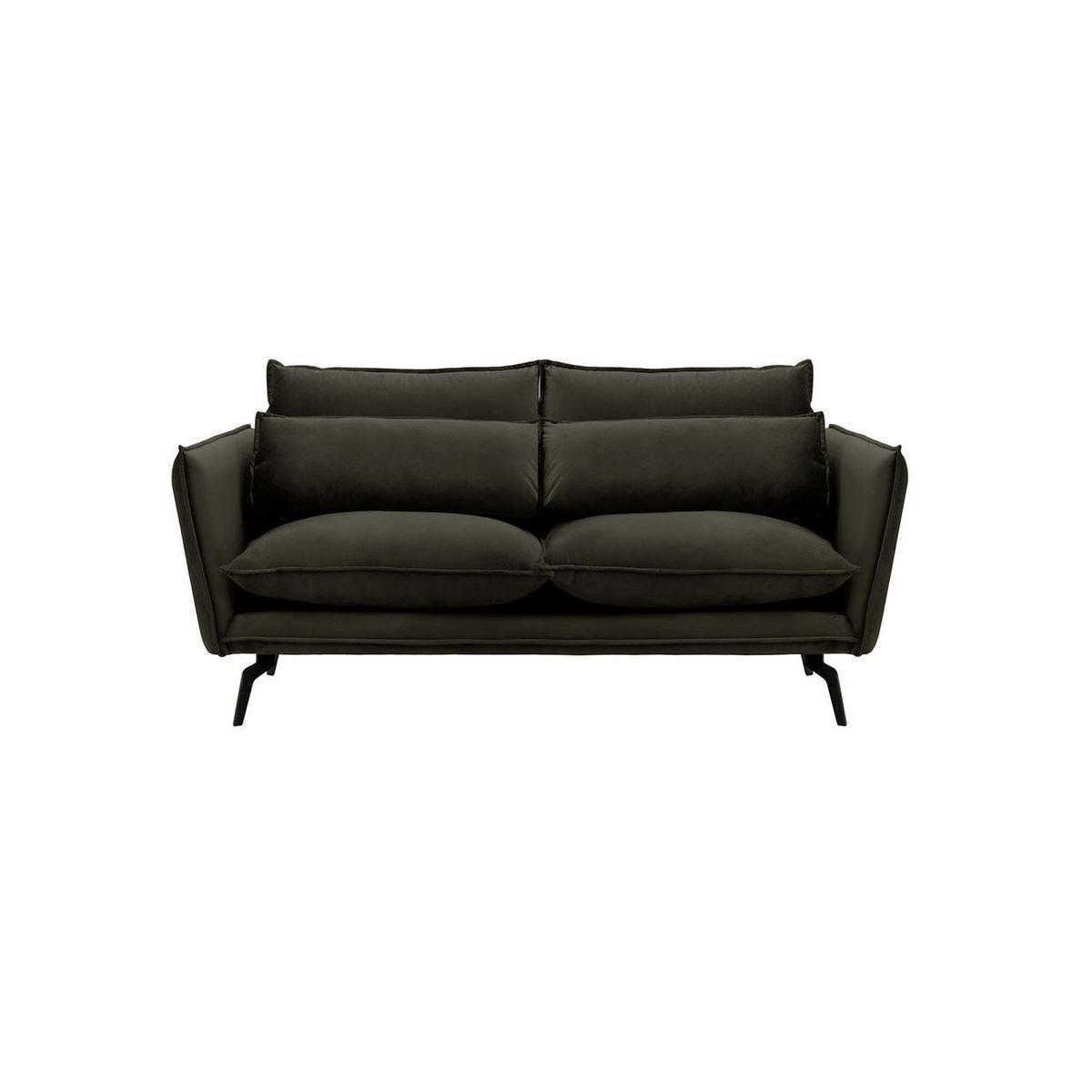 SOFA Layla 2,5-Sitzer-Velluto 20 - Schwarz, Holz/Textil (197/95/98cm)