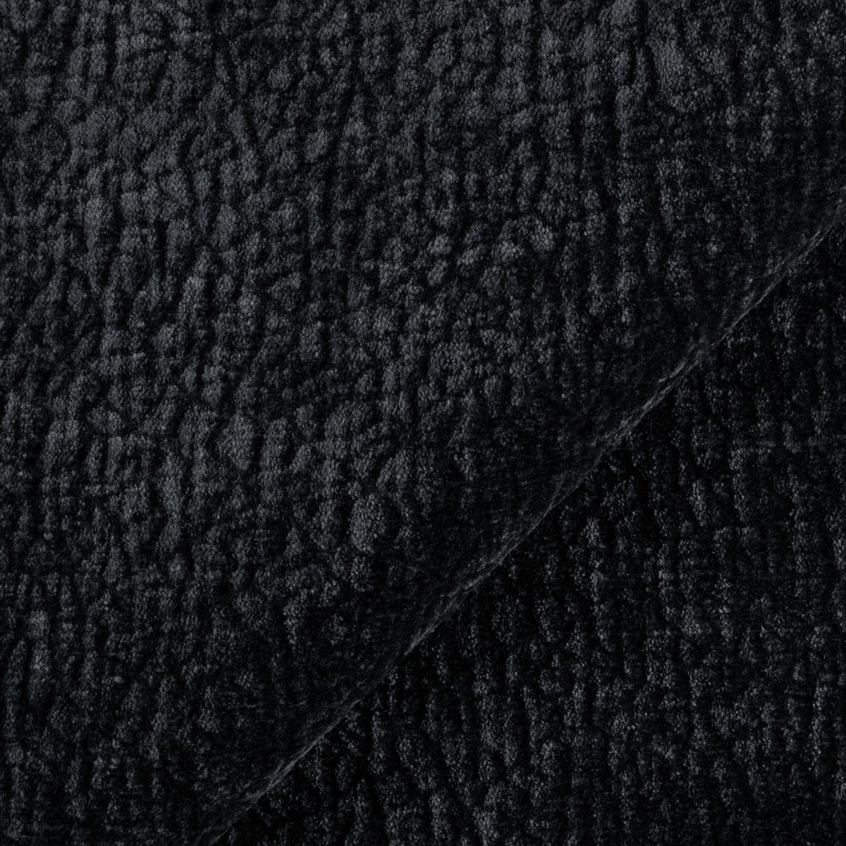 SOFA LUSH Gemusterter Samt Schwarz 205cm - Schwarz, Textil (205/72.5/90cm) - Premium Interiors
