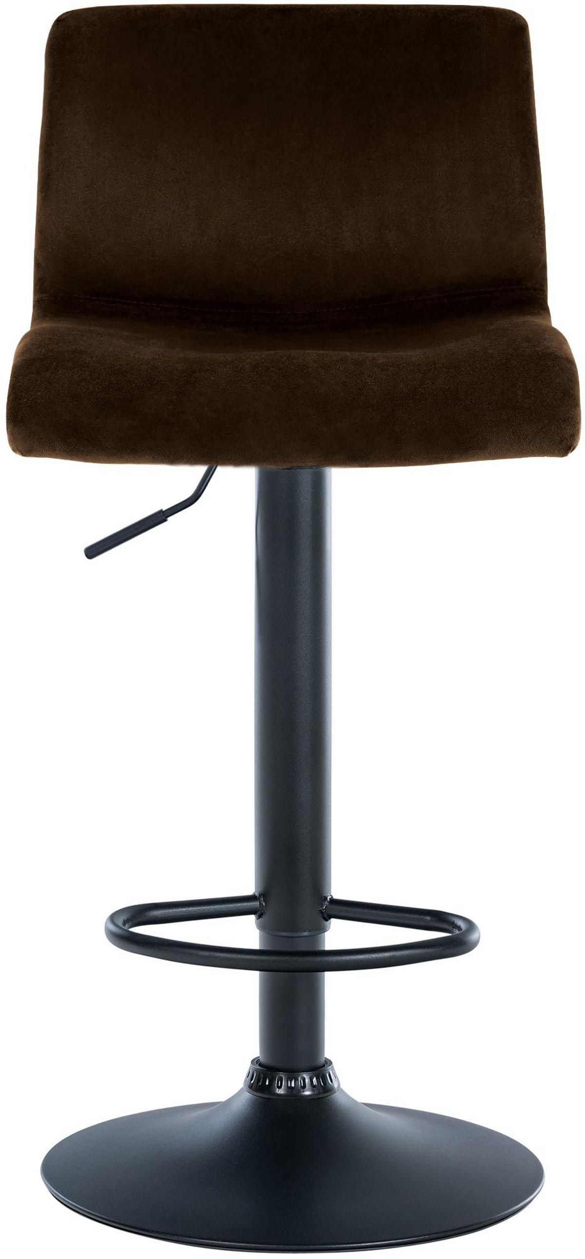 BARHOCKER Pesan Samt Braun Schwarz - Braun, Textil/Metall (39/83/36cm) - DELUKE