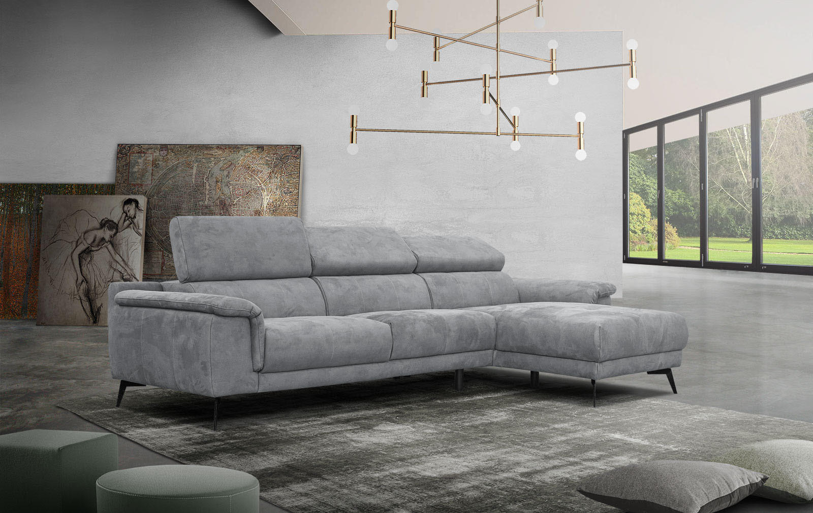 Thumbnail - Courtois Laville Ecksofa, Dunkelgrau, Textil, 4-Sitzer, L-Form, Ottomane rechts,L-Form, 288x170 cm, Wohnzimmer, Sofas & ...