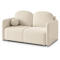 BETTSOFA SUVI II Q Creme Bucle-Stoff mit Schlaffunktion - Creme, Textil (90/85/153cm) - MASSENO