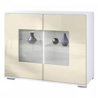 KOMMODE Grömitz Creme Hochglanz - Creme, Holzwerkstoff (92.5/75.5/35cm) - Vladon