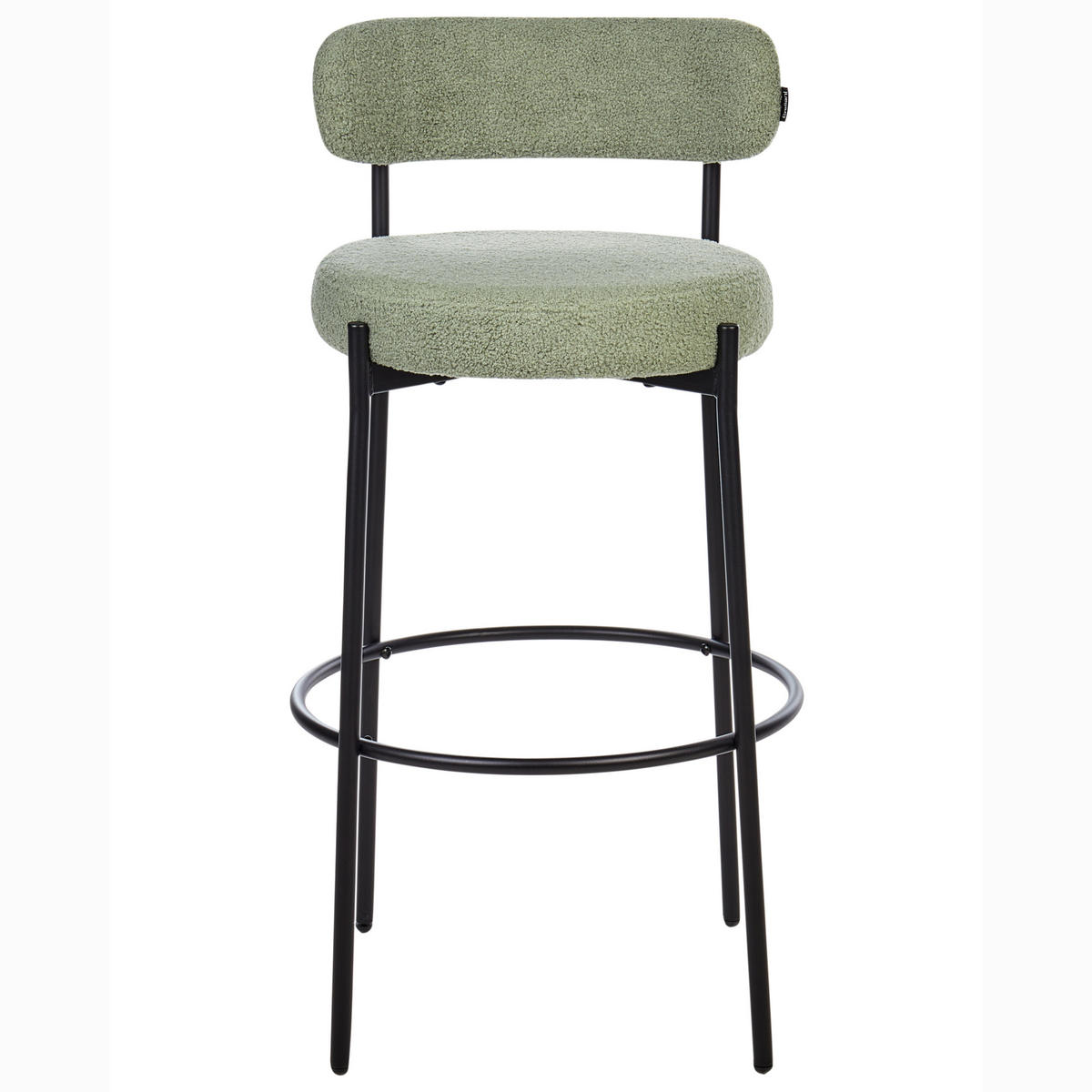 BARSTÜHLEN 2er-Set Bouclé Hellgrün Allison - Grün, Textil (50/97/50cm) - Beliani