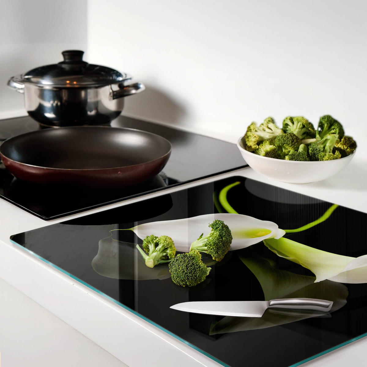 GLASPLATTE 60x52 cm Calla - Weiß, Glas (60/0.4/52cm) - TULUP
