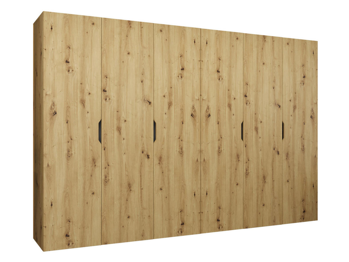 DREHTÜRENSCHRANK Malaga 300 - Eiche Artisan, Holzwerkstoff (300/202/52cm) - MIRJAN24