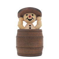 HOLZFIGUR Schneemann Junior im Fass stehend mit Deckel 8 cm - Multicolor, Holz (5/1/0.1cm)