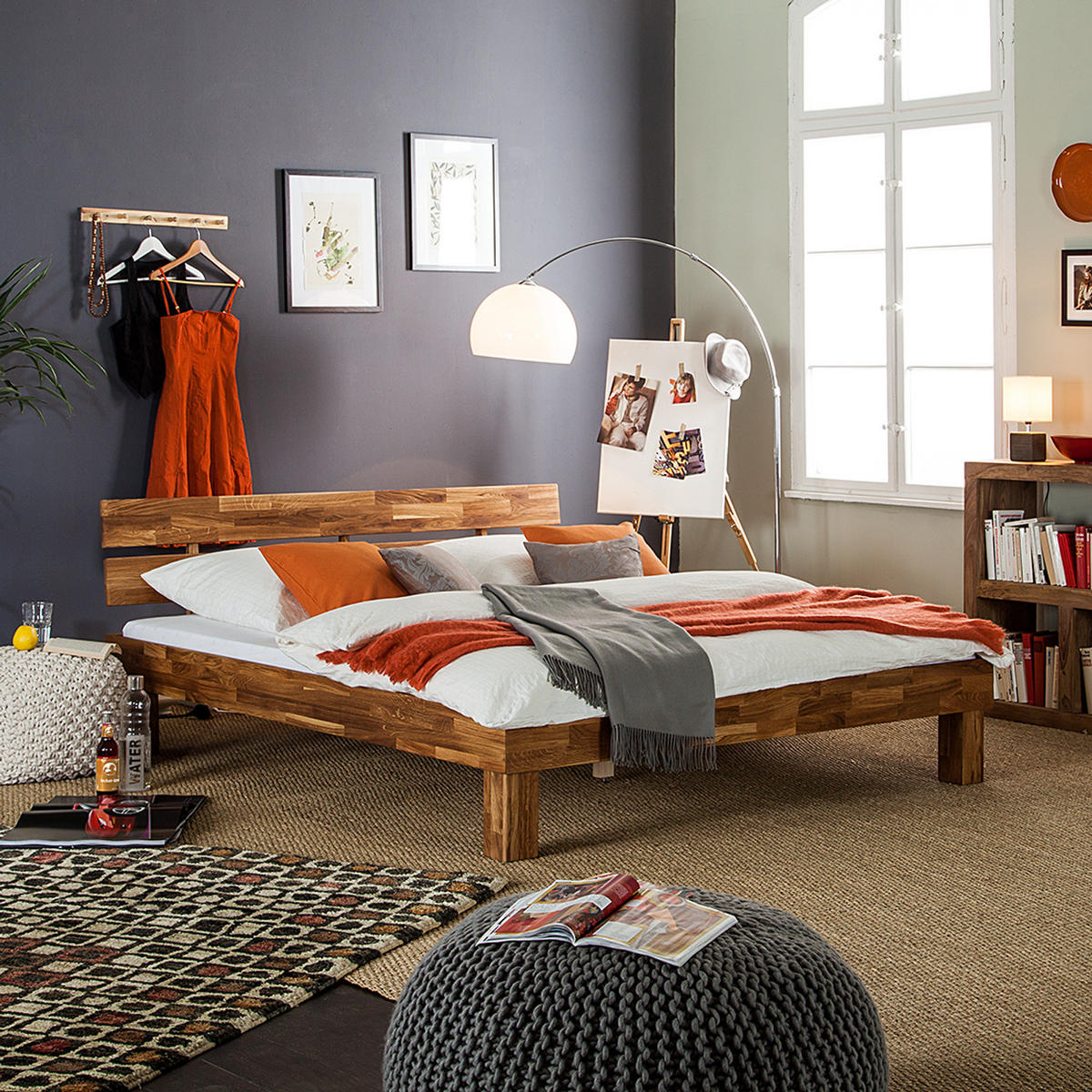 BETT - Massivholz - Eichefarben, Holz (180/200cm) - home24