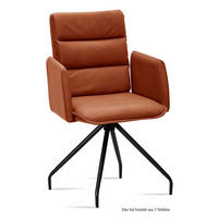 ARMLEHNSTUHL (2er-Set) Dianne 52x92x60 Schwarz/Cognac - Cognac/Schwarz, Kunststoff (60/92/52cm) - 58aufmkessel