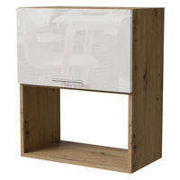 MIKROWELLENUMBAUSCHRANK Essen W2MK/60 Weiß Hochglanz / Eiche Artisan Matt 60 / 32,5 / 72cm - Weiß Hochglanz/Eiche Artisan, Holz/Holzwerkstoff (60/32.5/72cm) - Feldmann-Wohnen