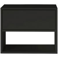 NACHTTISCH hängend Framme Schwarz mit Fach, 50 cm - Schwarz, Holzwerkstoff (50/40/36cm) - Selsey