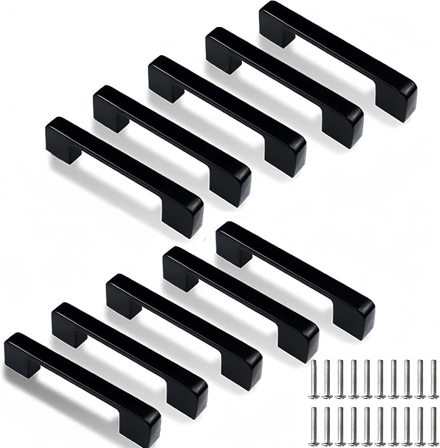 MÖBELGRIFF , 10 Küchengriffe 96 mm – für Schränke und Schubladen - Schwarz, Metall (2.7/9.6/10.8cm) - BELZ