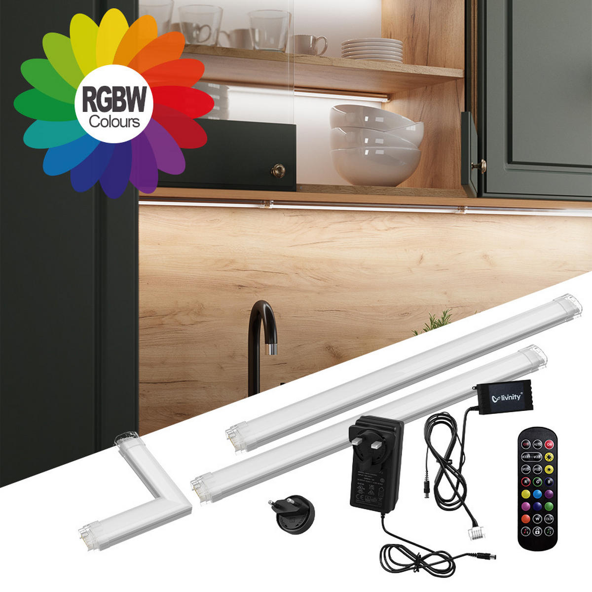 LED-PÁSEK Bílá - bílá, kov (57/55/1.5cm) - Vicco