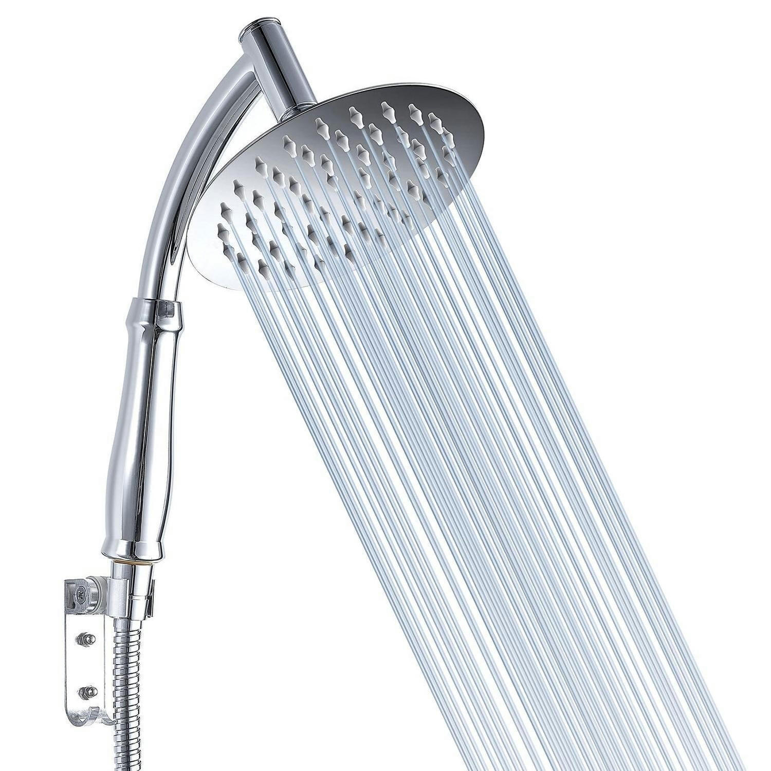 DUSCHKOPF-SET mit Handbrause und Regenduschkopf 15 cm Chrom - Silberfarben, Metall (15/3/15cm)