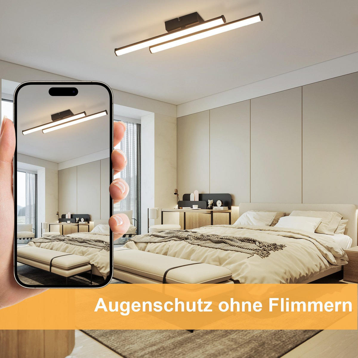 LED WANDLEUCHTE Nasseri - Schwarz, Metall (44/5.5/10cm) - Nettlife