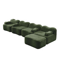 ECKSOFA 384/167/70 cm Grün aus Samt mit modularem Design - Grün, Textil (167/384cm) - OKMYHOME