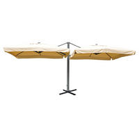 DOPPEL-AMPELSCHIRM Cremeweiß 297/620 cm - Weiß, Metall (620/297cm) - MCW