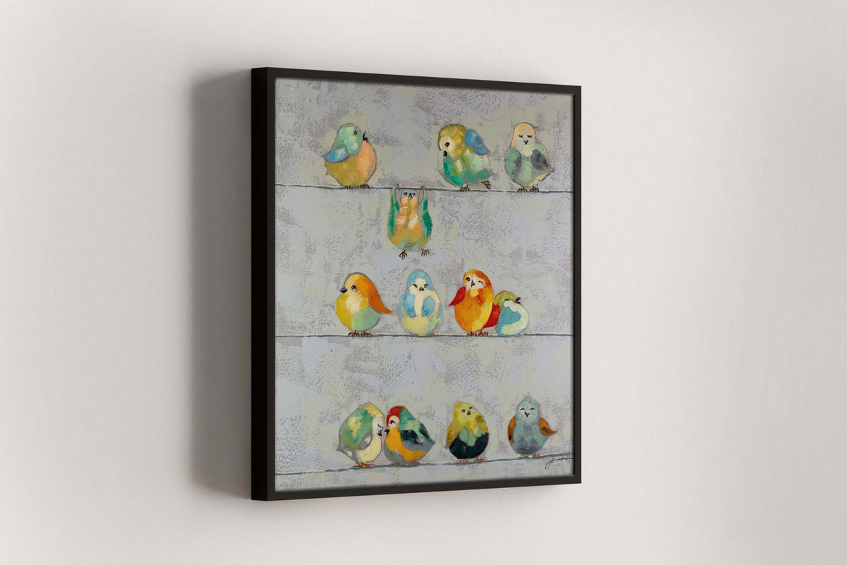 OLEJOMAĽBA 80/80 cm, Zvieratá - sivá, drevo/textil (80/80cm) - KUNSTLOFT