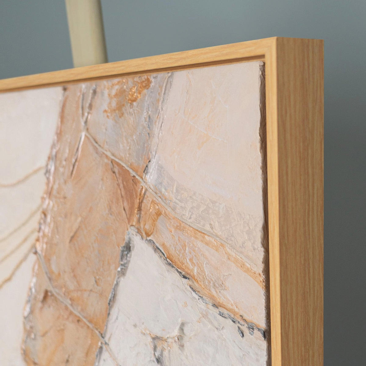 GEMÄLDE Abstrakte Formen Schattenfugenrahmen Eichefarben 70x50 cm - Eichefarben, Holz (70/50cm) - YS-art gallery