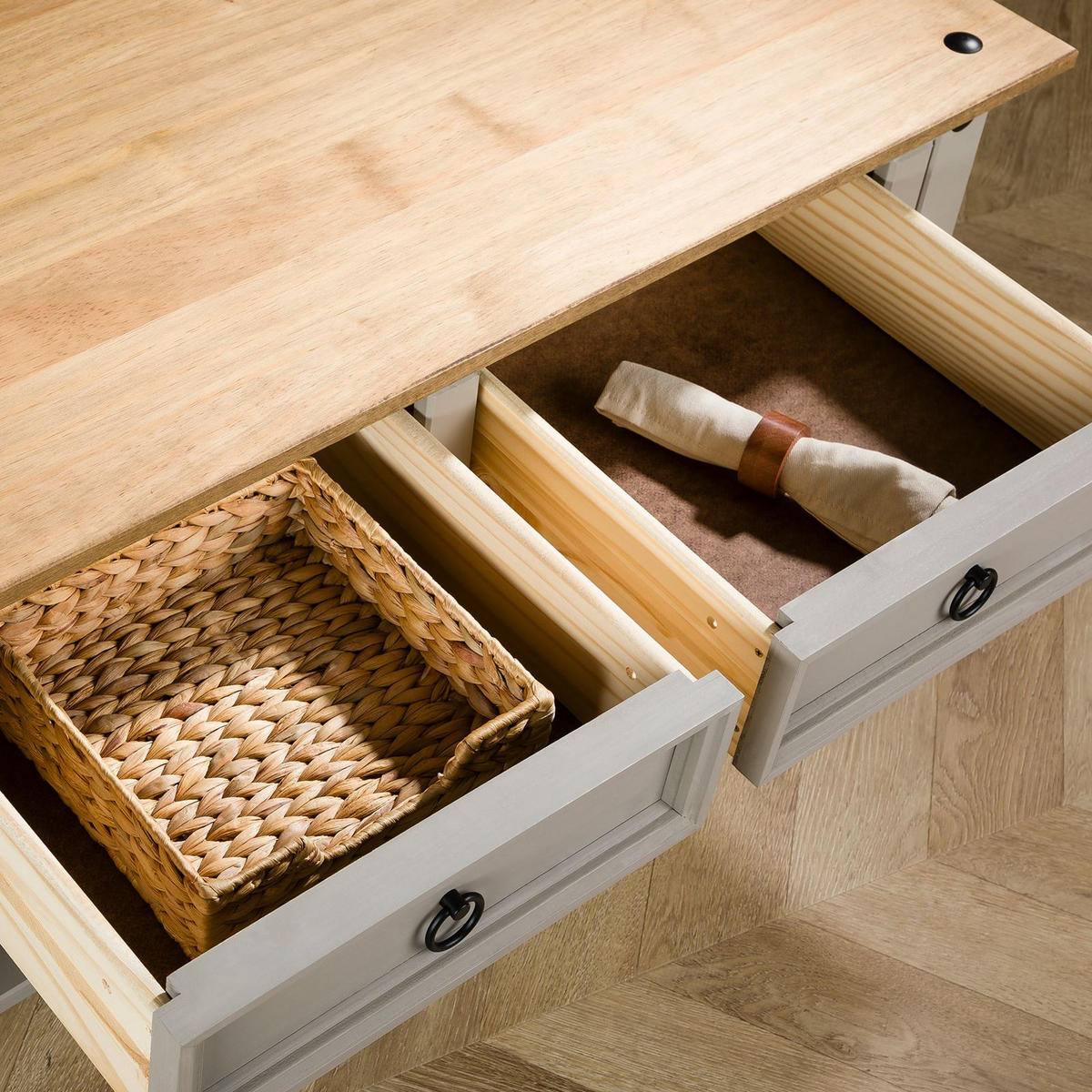 COUCHTISCH RAMON grau/braun - Braun/Grau, Holz (60/100/45cm) - IDIMEX