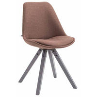 STUHL Stoff braun - Braun/Grau, Holz/Textil (48/84/56cm) - CLP