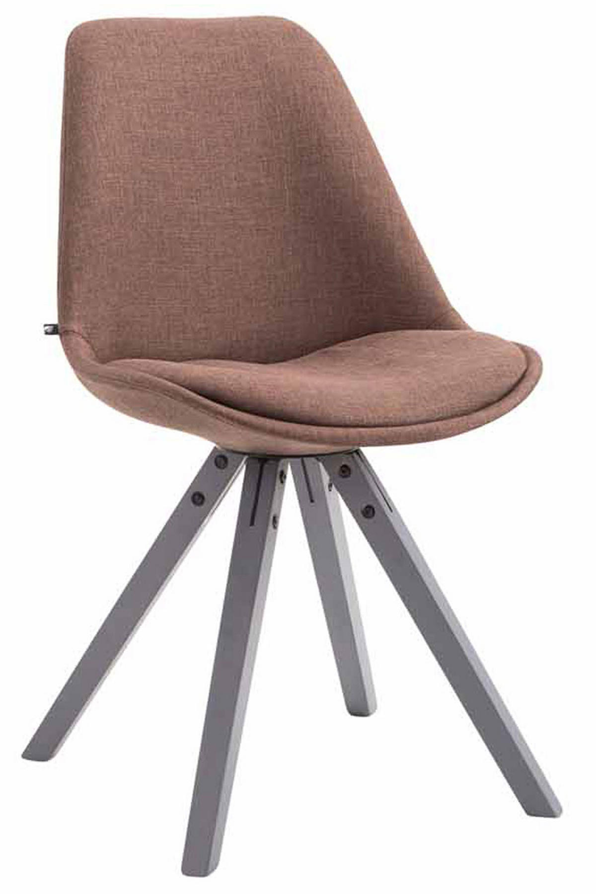 STUHL Stoff braun - Braun/Grau, Holz/Textil (48/84/56cm) - CLP