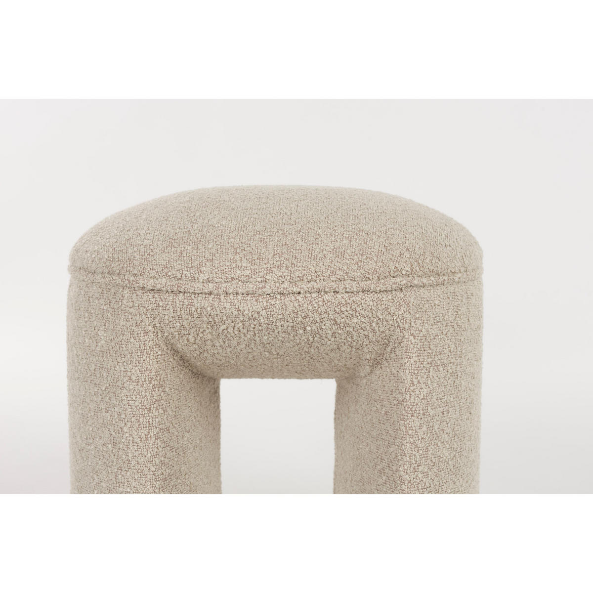 SITZHOCKER Noxx Hocker/ Bouclé Beige - Beige, Kunststoff (42/46/42cm) - Housecraft Living