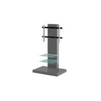 TV RACK rechteckig Grau Hochglanz Glas 78/132/54 cm - Grau, Holzwerkstoff (78/33/54cm)