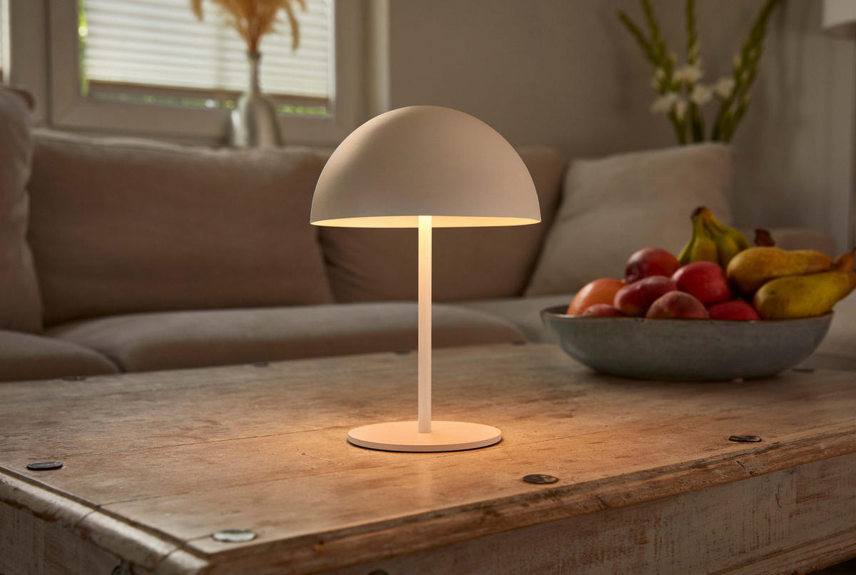 LED-TISCHLAMPE Pilzform dimmbar Metall Ø18x28xcm Beige - Beige, Metall (18/18/28cm) - Northpoint
